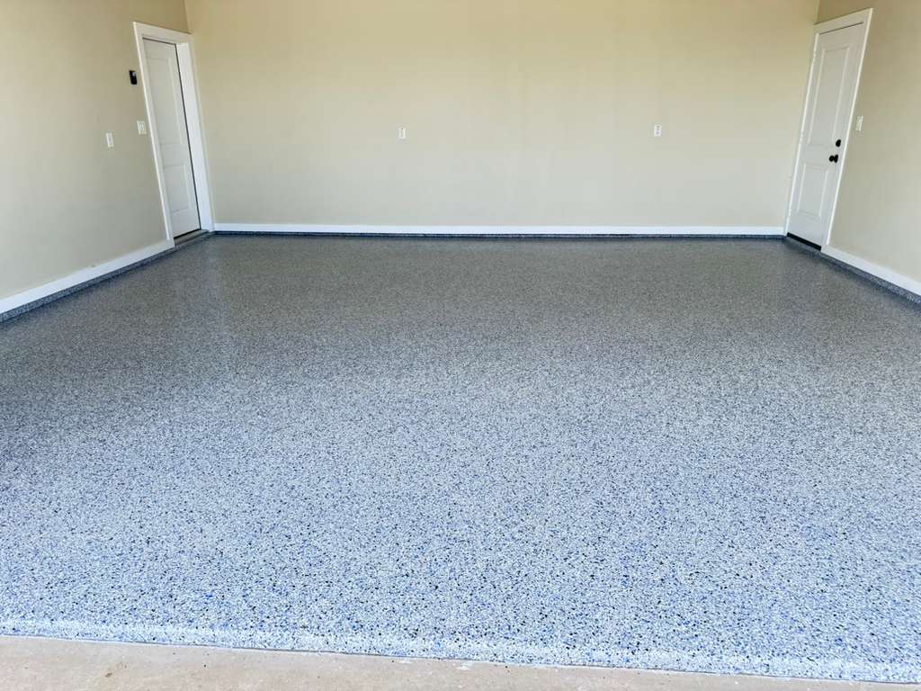 Completed residential garage epoxy flooring project