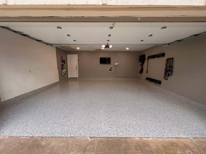 After - Project 2 garage floor before and after epoxy finish